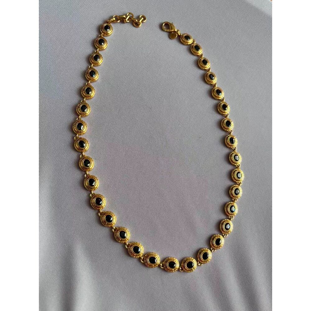 Brand New. $285 Julie Vos Tudor Tennis Necklace - Obsidian Black